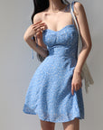 Zoey Blue Floral Strap Dress