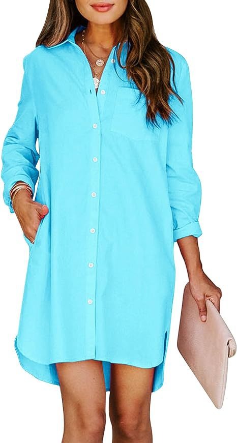 Lila Button-Up Shirt Dress