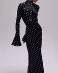 Emma Polka Dot Bell Sleeve Dress