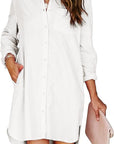 Lila Button-Up Shirt Dress