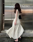 Florence White Sleeveless Waist Dress