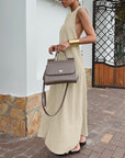 Ava Khaki Halter Dress