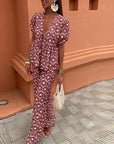 Ava Printed Pleated Pants Suit