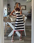 Nora Striped V-Neck Casual Dress