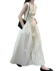 Florence White Sleeveless Waist Dress