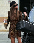 Audrey Leopard Bell Sleeve Dress