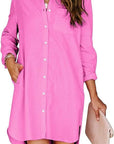 Lila Button-Up Shirt Dress