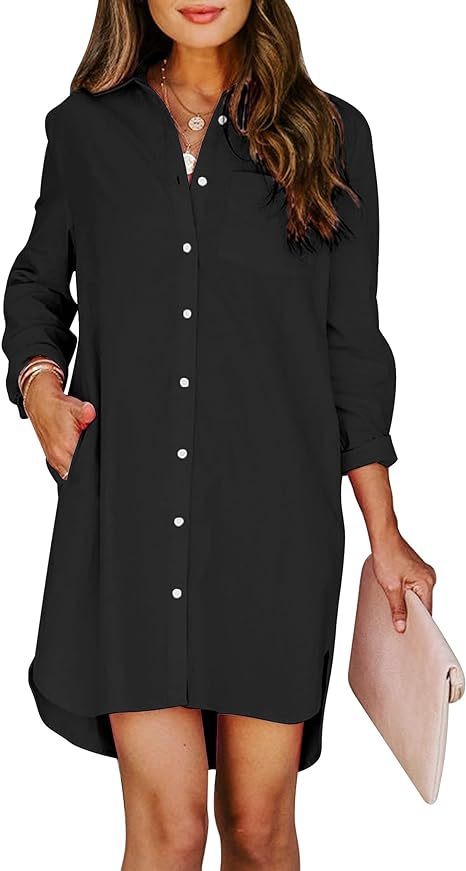 Lila Button-Up Shirt Dress