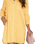 Lila Button-Up Shirt Dress