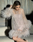 Marilyn Feather Sequin Dress