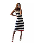 Nora Striped V-Neck Casual Dress