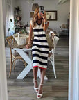 Nora Striped V-Neck Casual Dress