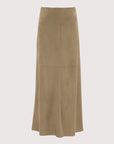 Feline Khaki Suede Skirt